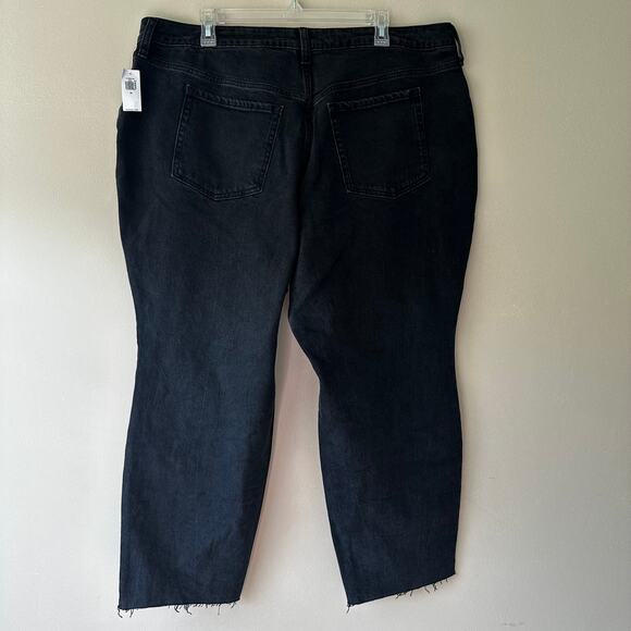 NEW Old Navy Jeans High Rise Curvy OG Straight Button Fly Black Denim Women's 20 - Picture 3 of 11
